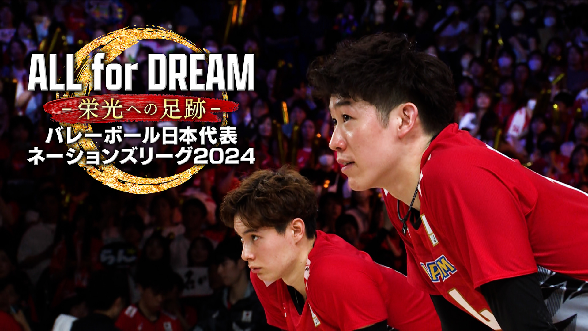 7/27（土）からU-NEXTでTBSと日本バレーボール協会の共同制作の「ALL for DREAM -栄光への足跡-  バレーボール日本代表 ネーションズリーグ２０２４」が配信
